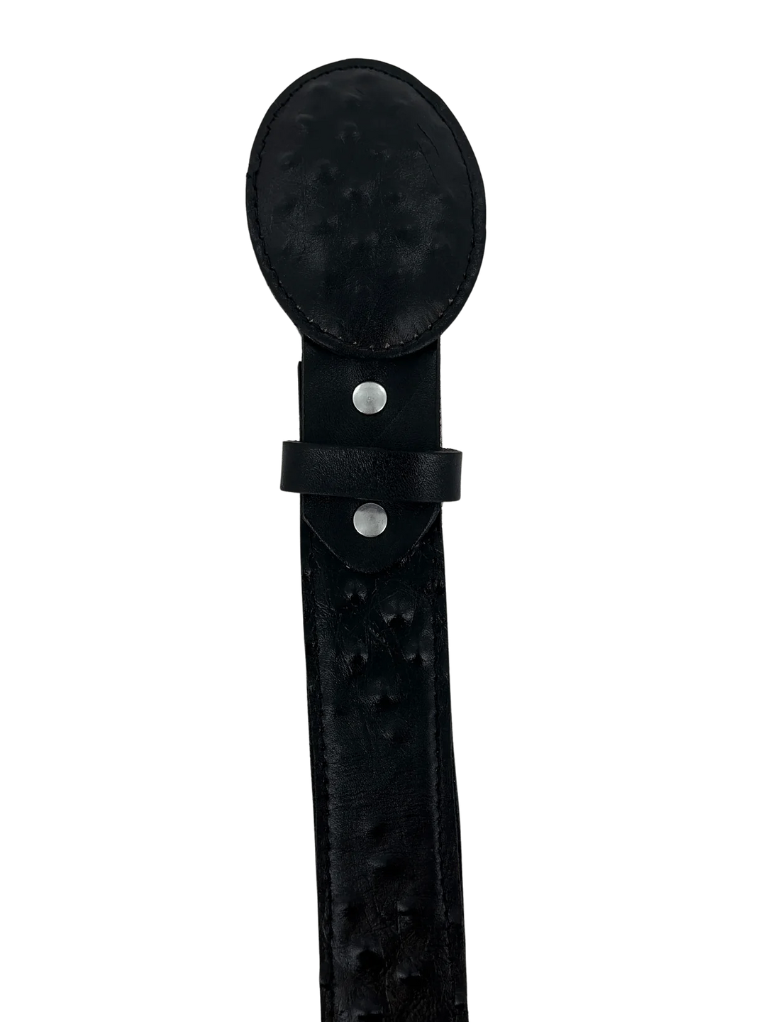 OSTRICH PRINT BELT BLACK