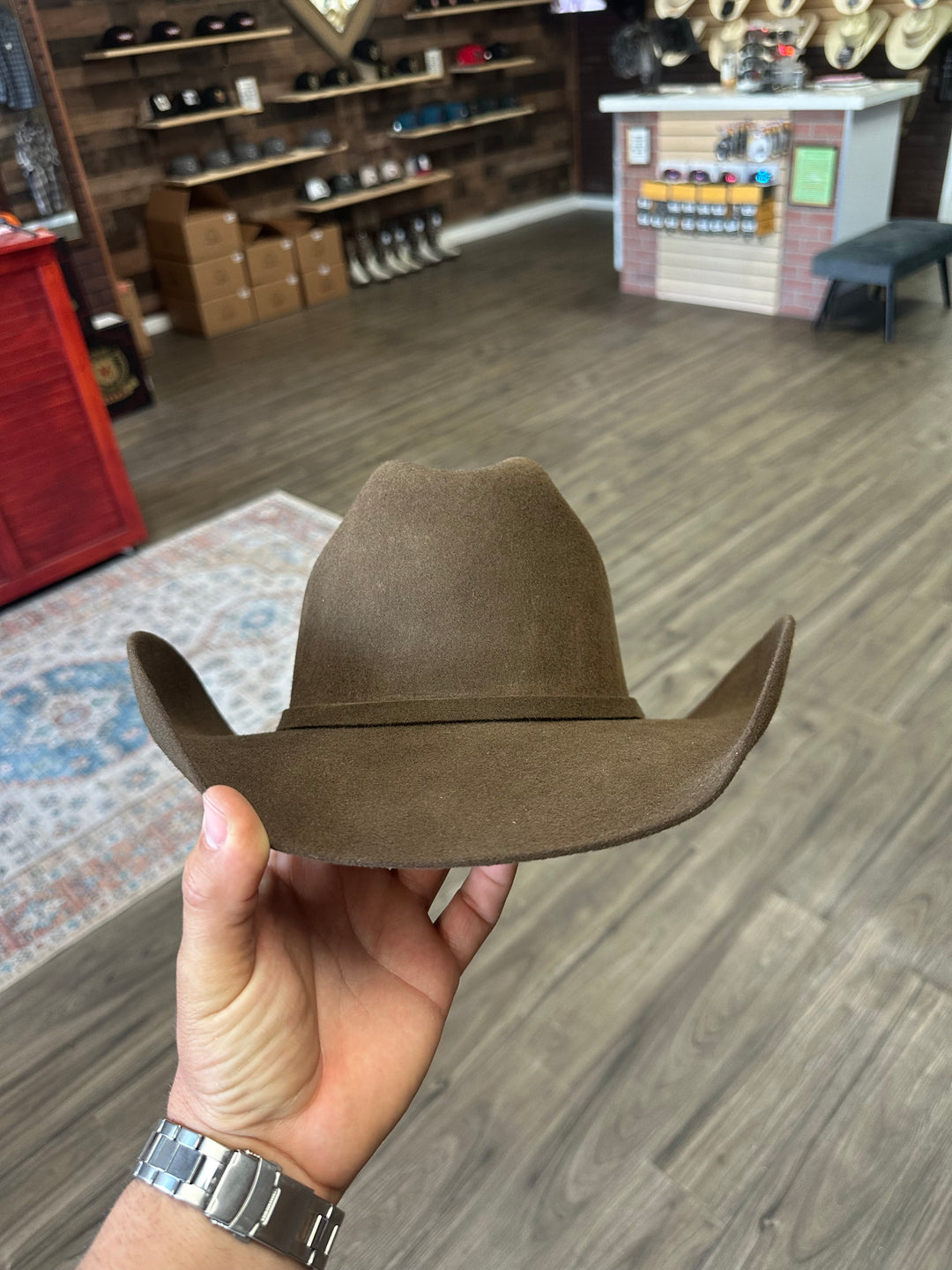 Brown Felt Hat Size 7 3/4