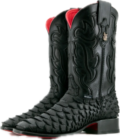 PYTHON BLACK SQUARE TOE BOOT