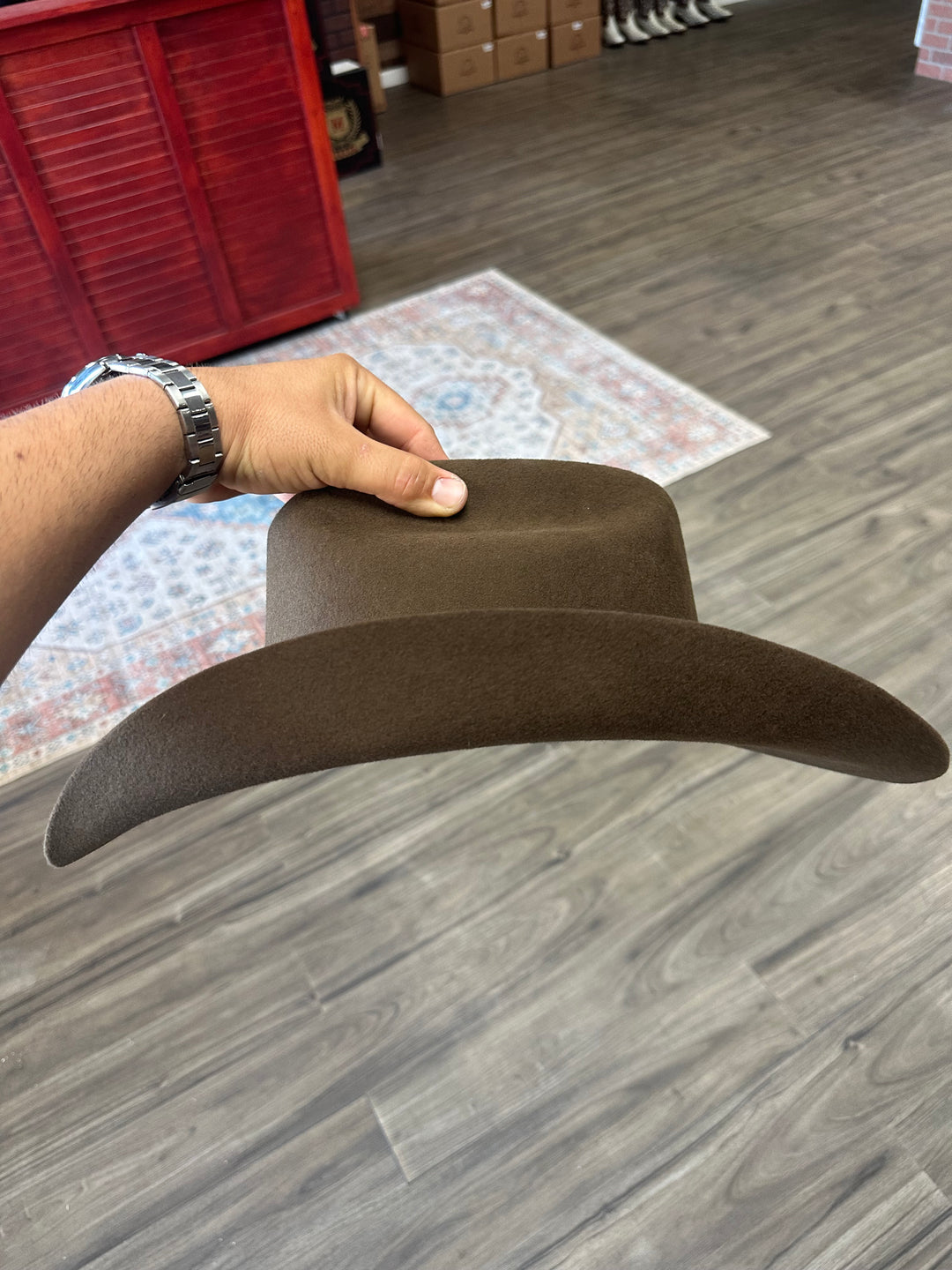 Brown Felt Hat Size 7 3/4