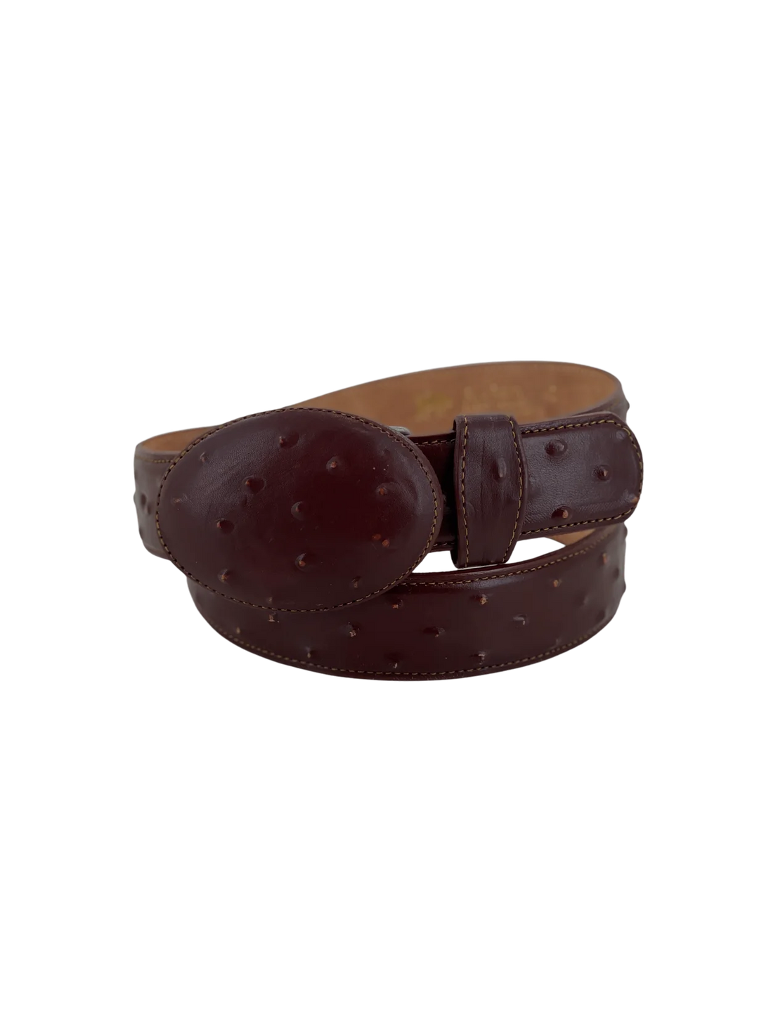 OSTRICH PRINT BELT BLACK