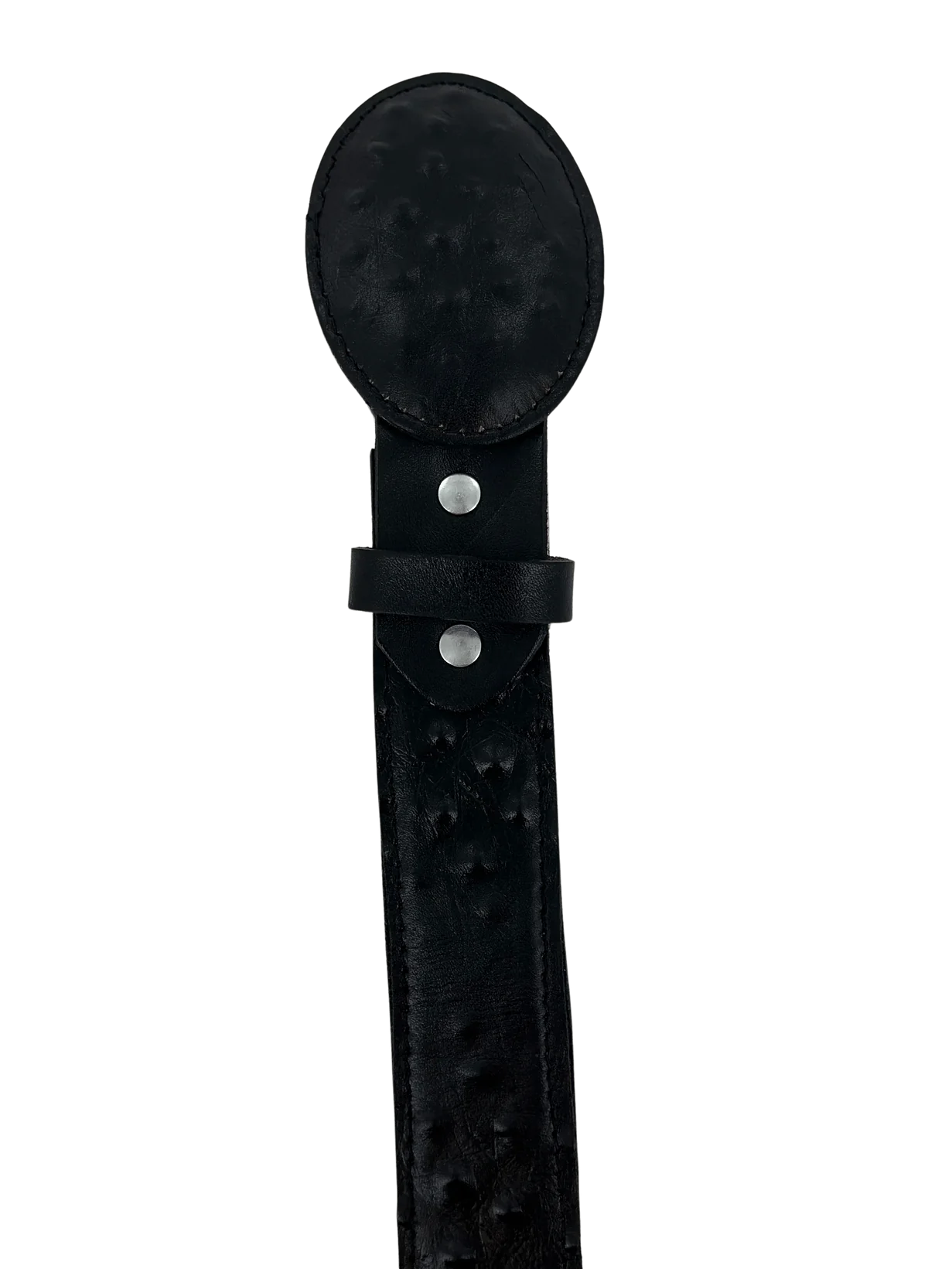 OSTRICH PRINT BELT BLACK