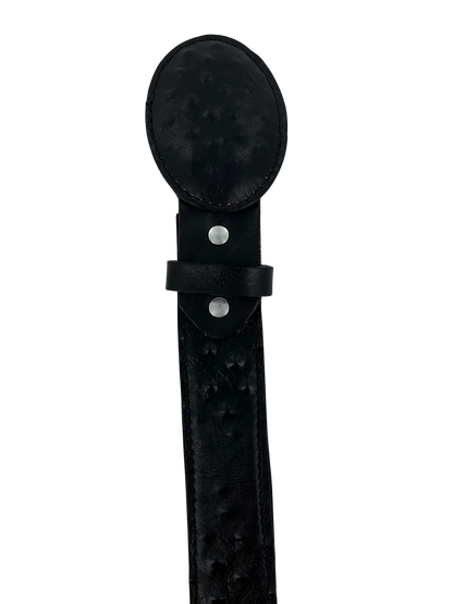 OSTRICH PRINT BELT BLACK