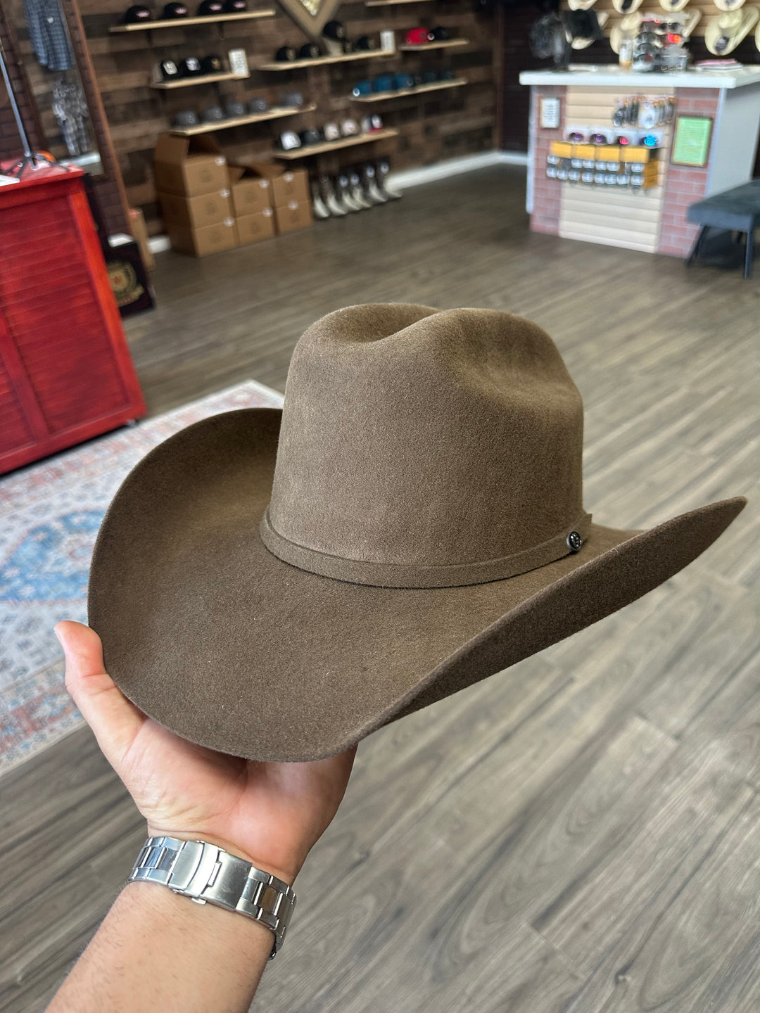 Brown Felt Hat Size 7 3/4