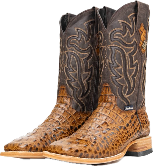 HONEY CROC SQUARE TOE BOOT