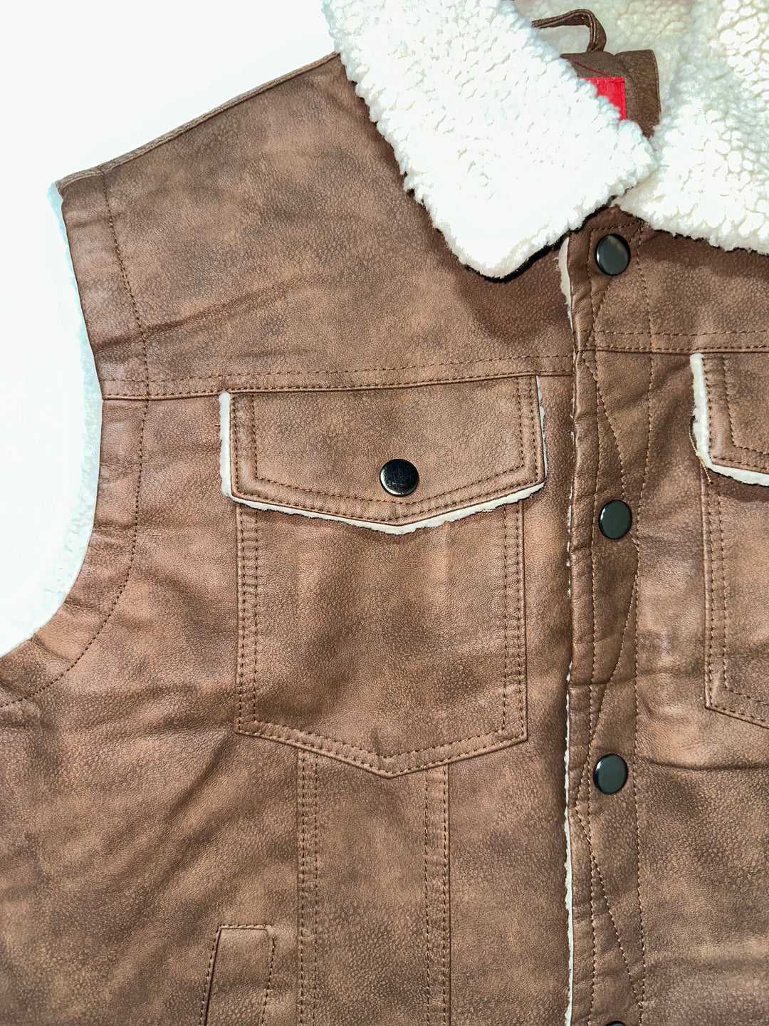 Winter Insulated Brown Vest With Collar by Patron