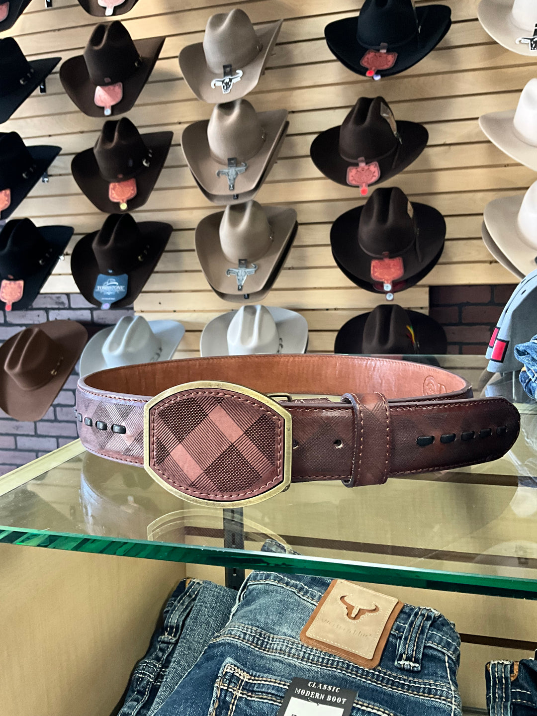 Del Cesar Genuine Leather Brown Belt