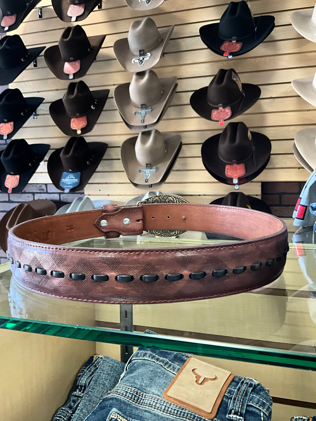 Del Cesar Genuine Leather Brown Belt