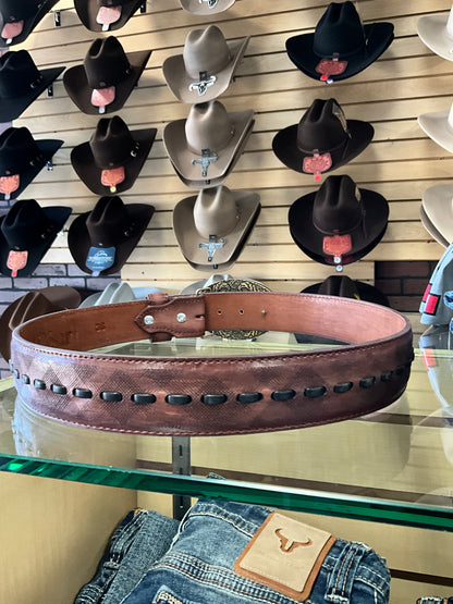 Del Cesar Genuine Leather Brown Belt