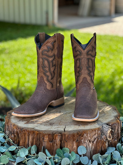 PYTHON BROWN SQUARE TOE BOOT