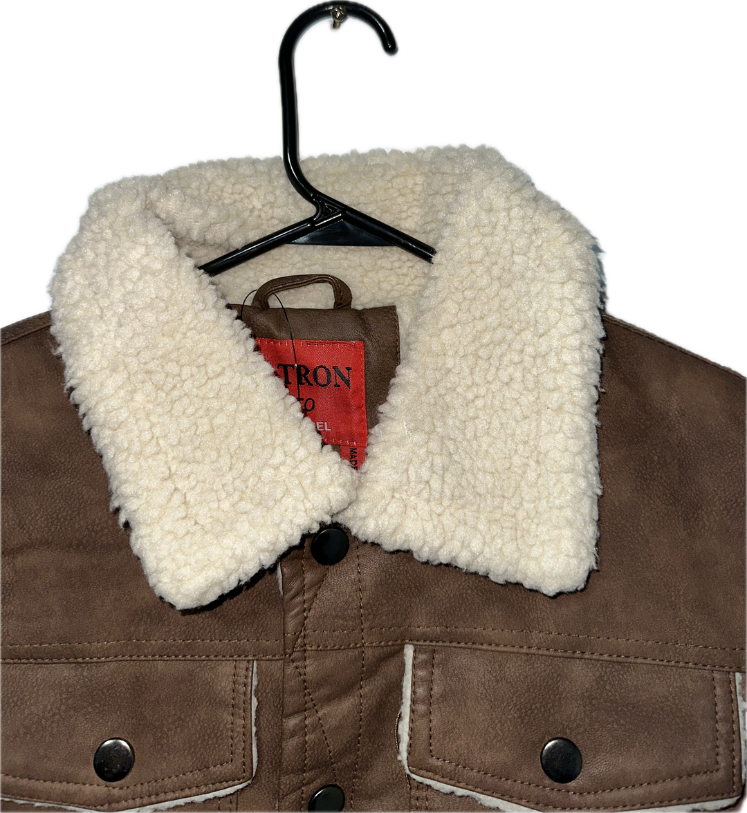 Winter Insulated Brown Vest With Collar by Patron