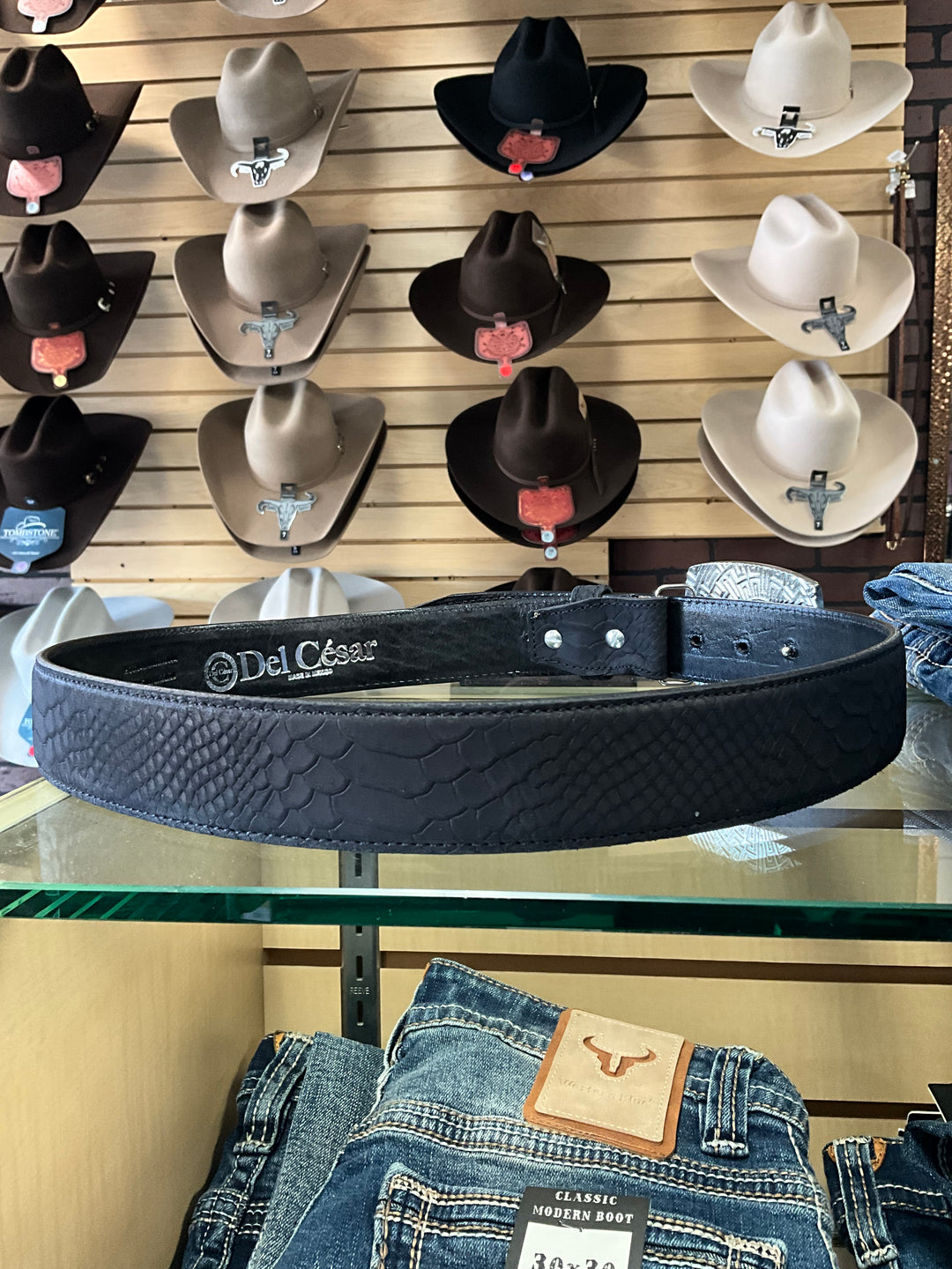 Del Cesar Genuine Black Leather
