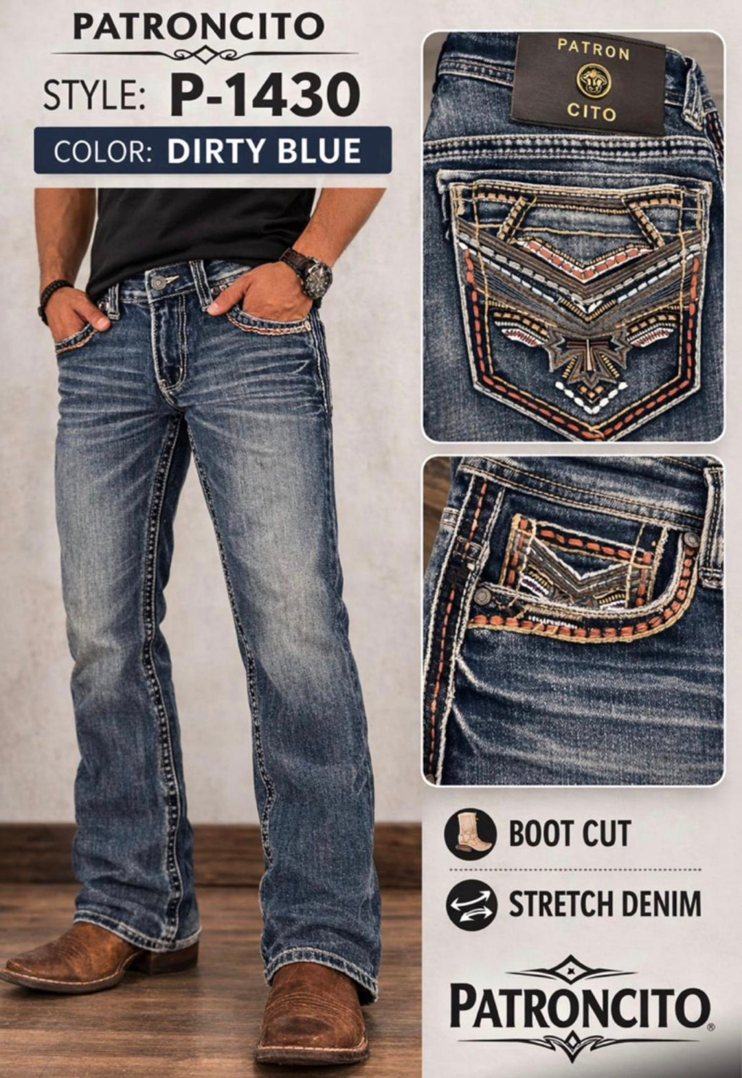 PATRON JEANS 1430 DIRTY BLUE