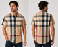 Morelli Premium Wear Men’s Short Sleeve Plaid Tan Shirt