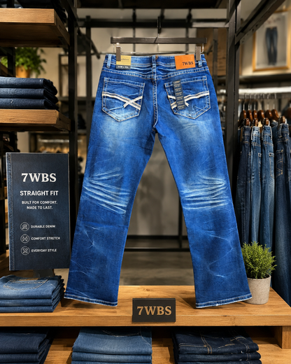 Straight Dark Blue Jeans S-118RE 7 Wellblues