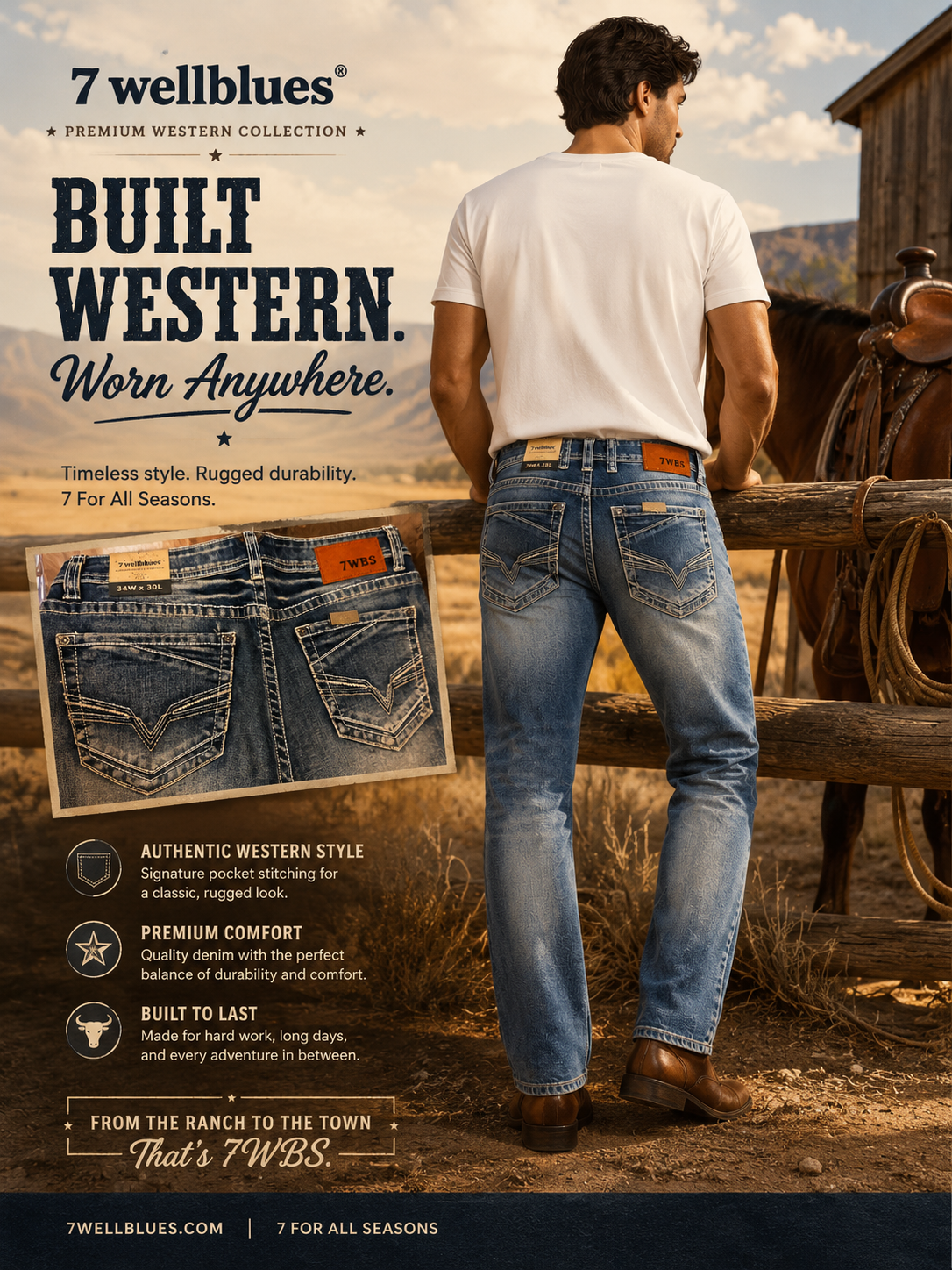 Straight Light Blue Jeans WBS-119 Wellblues