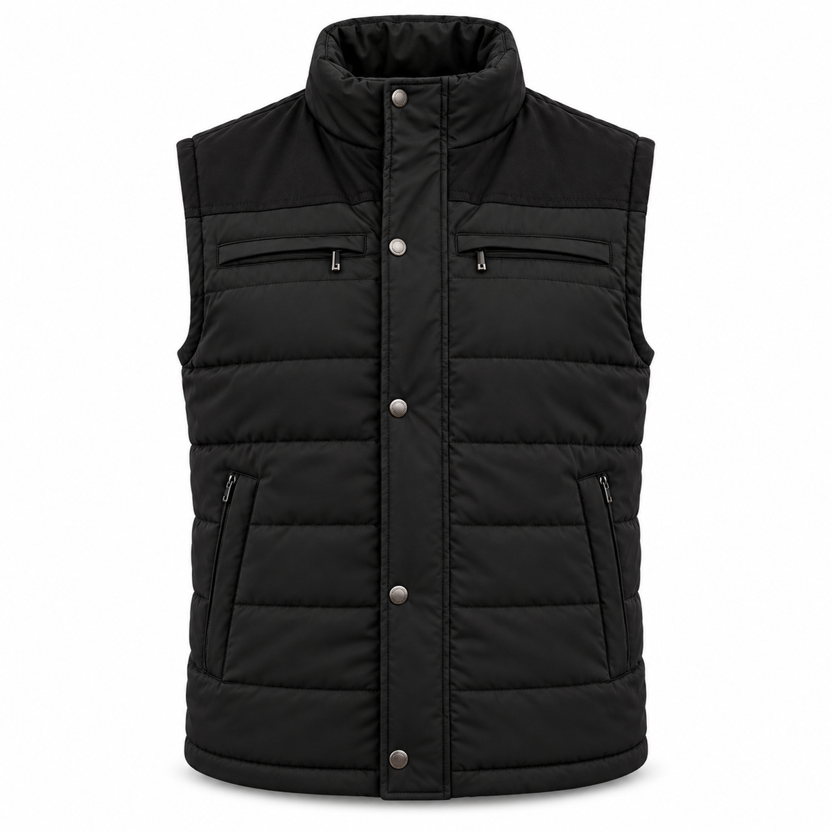 Men’s Black Quilted Western Vest – CT-2469