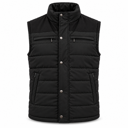 Men’s Black Quilted Western Vest – CT-2469