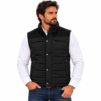 Men’s Black Quilted Western Vest – CT-2469